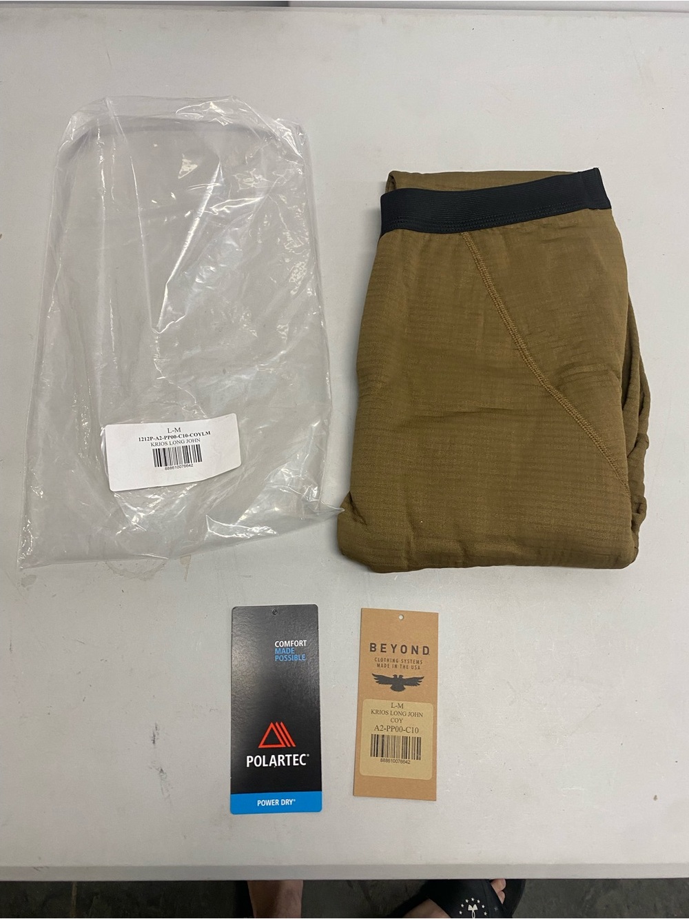 Beyond Clothing Krios Long John Thermal Pants Grid Fleece Waffle Pattern